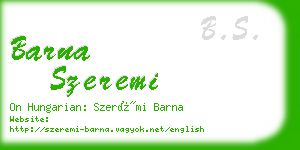 barna szeremi business card